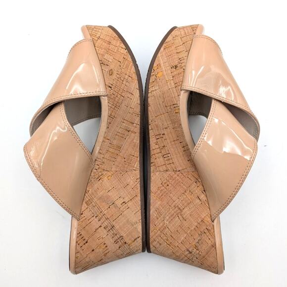 Chocolat Blu Winner Crisscross Wedge Slide Sandal Women's Tan Size US8.5 EU39 - Picture 11 of 14